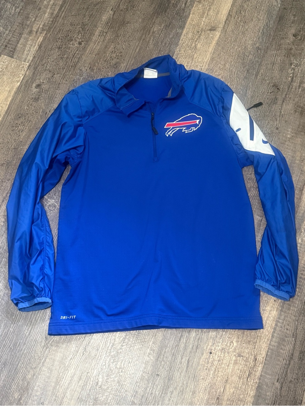 Nike Royal Blue and White Quarter-Zip Pullover with Red Accent